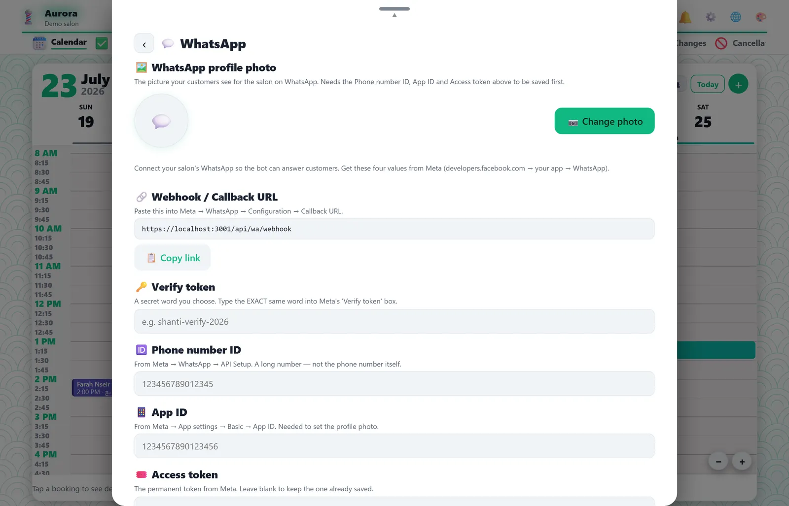 WhatsApp setup